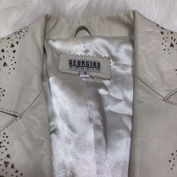Georgiou Studio 💯 % Leather Jacket Size 2 - Picture 6 of 7
